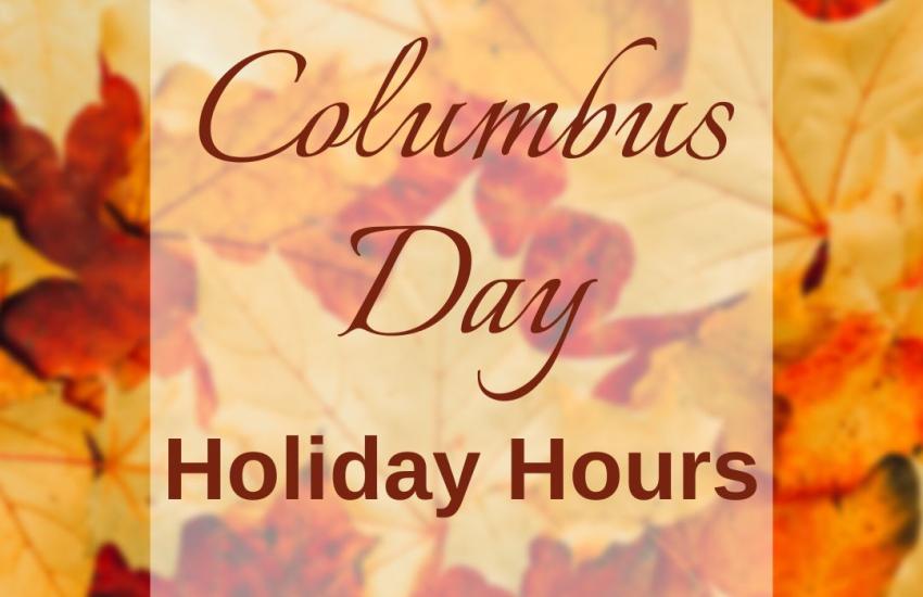 Columbus Day holiday closures Town of Pittsford